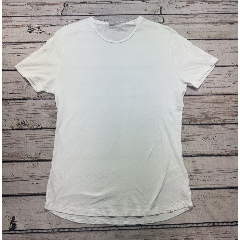 Orlebar Brown Men's White Solid Crew Neck Short Sleeve T-Shirt Size Large